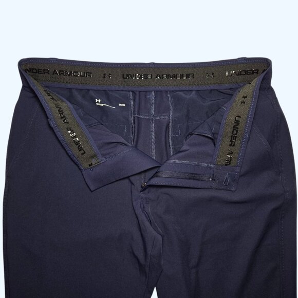 Under Armour Match Play Mens 36x32 Navy Blue Stretch Waist Chino Golf Pants - Picture 6 of 10